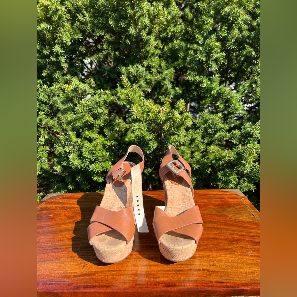 MICHAEL KORS NATALIA PLATFORM WALNUT WOMENS SANDAL OPEN TOE SHOES size 6